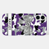 Blingy Purple Black Camouflage Personalized Case-Mate iPhoneケース (裏面 (横))