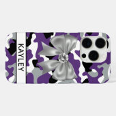 Blingy Purple Black Camouflage Personalized Case-Mate iPhoneケース (裏面 (横))