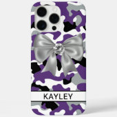Blingy Purple Black Camouflage Personalized Case-Mate iPhoneケース (裏面)
