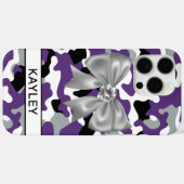 Blingy Purple Black Camouflage Personalized Case-Mate iPhoneケース (裏面 (横))