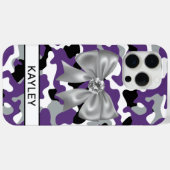 Blingy Purple Black Camouflage Personalized Case-Mate iPhoneケース (裏面 (横))