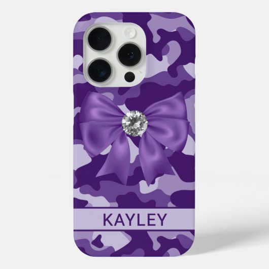 Blingy Purple Camouflage Personalized Case-Mate iPhoneケース (裏面)