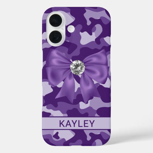 Blingy Purple Camouflage Personalized Case-Mate iPhoneケース (裏面)