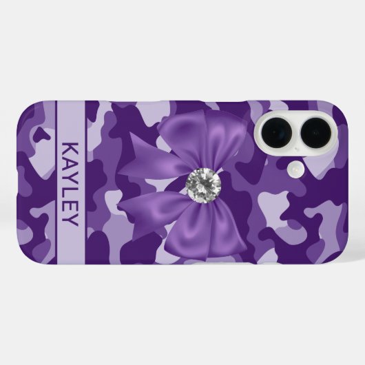 Blingy Purple Camouflage Personalized Case-Mate iPhoneケース (裏面 (横))
