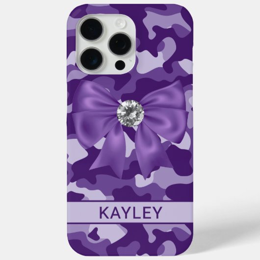 Blingy Purple Camouflage Personalized Case-Mate iPhoneケース (裏面)