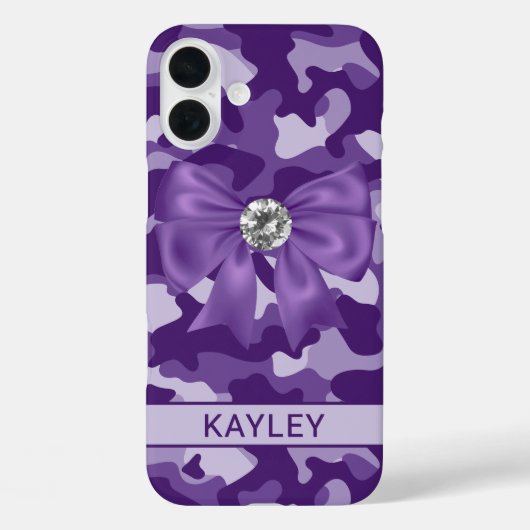 Blingy Purple Camouflage Personalized Case-Mate iPhoneケース (裏面)