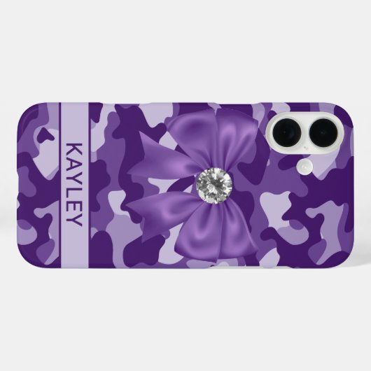 Blingy Purple Camouflage Personalized Case-Mate iPhoneケース (裏面 (横))