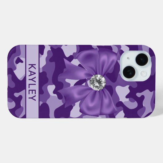 Blingy Purple Camouflage Personalized Case-Mate iPhoneケース (裏面 (横))