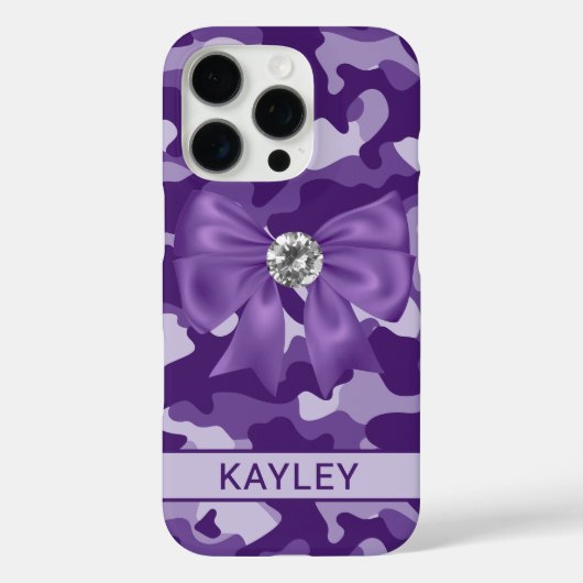 Blingy Purple Camouflage Personalized Case-Mate iPhoneケース (裏面)