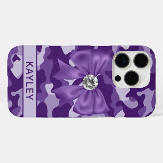 Blingy Purple Camouflage Personalized Case-Mate iPhoneケース (裏面 (横))