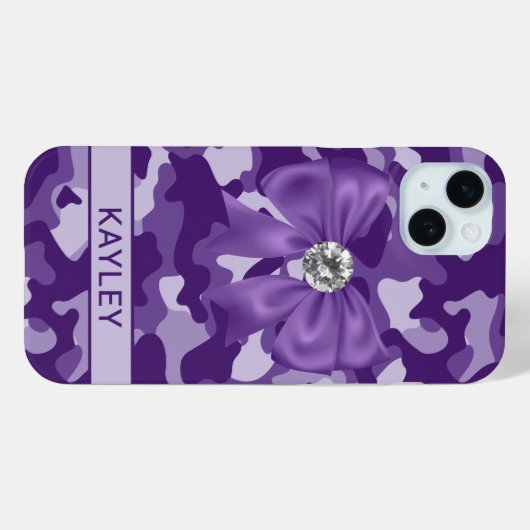 Blingy Purple Camouflage Personalized Case-Mate iPhoneケース (裏面 (横))
