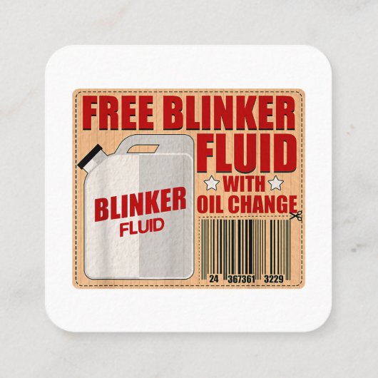 Blinker Fluid Bauggギフトシャツfor整備士i スクエア名刺 (裏面)