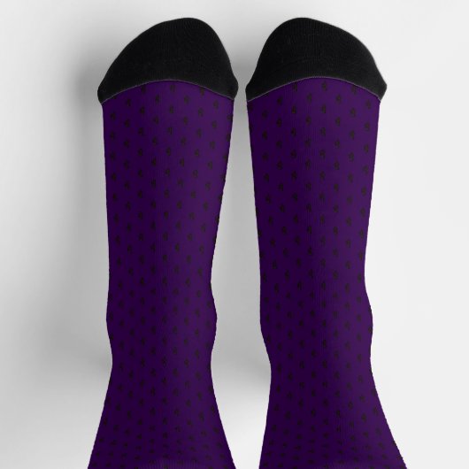 Blinky the Bat pattern Dark Purple Socks ソックス (上部)