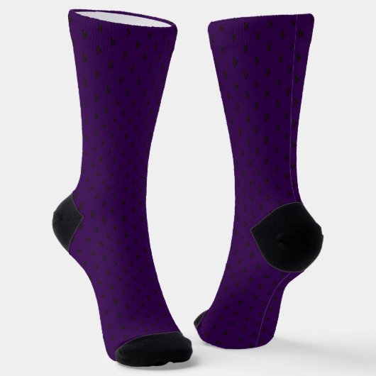 Blinky the Bat pattern Dark Purple Socks ソックス (傾斜あり)