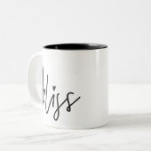 BLISSシックモダントレンディーハンドレタータイプ黒 ツートーンマグカップ (正面左)