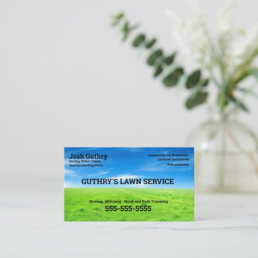 Bliss Lawncare  Business Card 名刺 (スタンド正面)