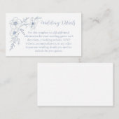 Blissful Blue Blooms Wedding Enclosure Cards エンクロージャーカード (正面/裏面)