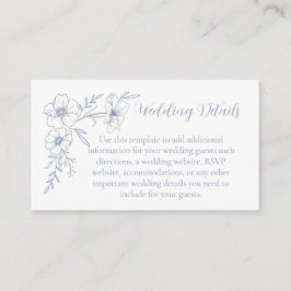 Blissful Blue Blooms Wedding Enclosure Cards エンクロージャーカード