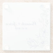 Blissful Blue Blooms Wedding Glass Coasters ガラスコースター (裏面)