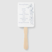 Blissful Blue Blooms Wedding Program Hand Fans ハンドファン (裏面)