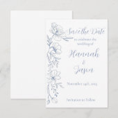 Blissful Blue Blooms Wedding Save the Date セーブザデート (正面/裏面)