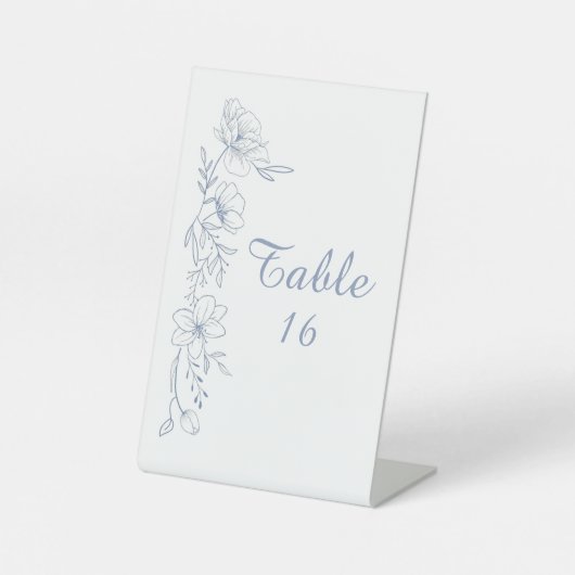 Blissful Blue Blooms Wedding Tabletop Signs 台座サイン (正面)