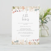 Blissful Boho Wildflower I Do BBQ Engagement Party 招待状 (スタンド正面)