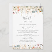 Blissful Boho Wildflower We Do Again Vow Renewal 招待状 (正面)