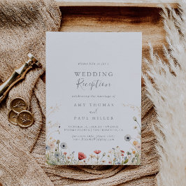 Blissful Boho Wildflower Wedding Reception 招待状