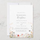 Blissful Boho Wildflower Wedding Reception 招待状 (正面)