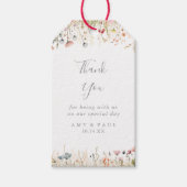 Blissful Boho Wildflower Wedding Thank You ギフトタグ (正面)