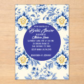 Blissful Chinoiserie Bridal Shower Invitation アクリル招待状 (正面)
