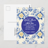 Blissful Chinoiserie Bridal Shower Invitation ポストカード (正面/裏面)