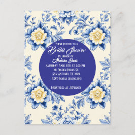 Blissful Chinoiserie Bridal Shower Invitation ポストカード