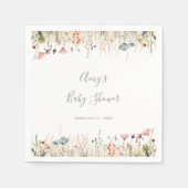 Blissful Colorful Boho Wildflower Baby Shower スタンダードカクテルナプキン (正面)