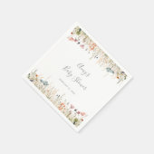 Blissful Colorful Boho Wildflower Baby Shower スタンダードカクテルナプキン (角)