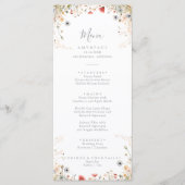 Blissful Colorful Boho Wildflower Dinner Menu メニュー (正面)