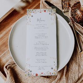 Blissful Colorful Boho Wildflower Dinner Menu メニュー