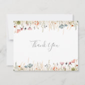 Blissful Colorful Boho Wildflower Flat Wedding サンキューカード (正面)