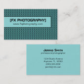 Blissfully Chic名刺、ターコイズ 名刺 (正面/裏面)