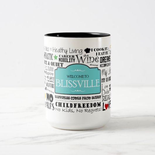 Blissville Childfreeのマグ(2ある調子を与えられる) ツートーンマグカップ (中央)