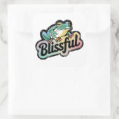 Blithful Frogステッカー – かわいい&おもしろいFrog Art スクエアシール (バッグ)