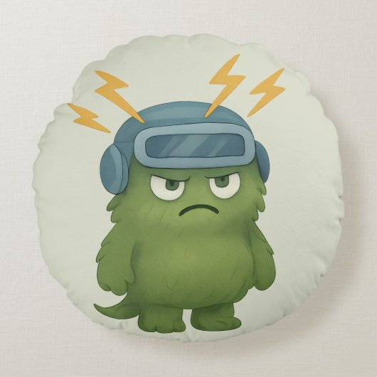 Blitz Kissen – Das ADHS-Monster im Hyperfokus ラウンドクッション (正面)