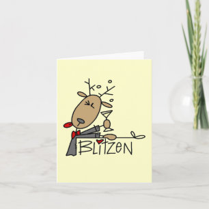 BlitzenのトナカイのクリスマスのTシャツおよびギフト シーズンカード