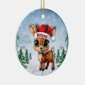 Blitzen Baby Deer, Fawn, Doe, Reindeer 🦌🎄 セラミックオーナメント (右)