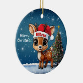 Blitzen Baby Deer, Fawn, Doe, Reindeer🦌 🎄 セラミックオーナメント (右)