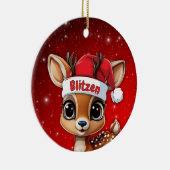 Blitzen Baby Deer, Fawn, Doe, Reindeer🦌 🎄 セラミックオーナメント (右)