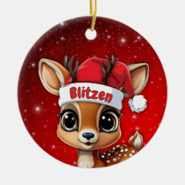 Blitzen Baby Deer, Fawn, Doe, Reindeer🦌 🎄 セラミックオーナメント