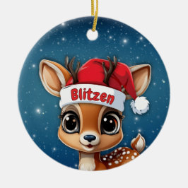 Blitzen Baby Deer, Fawn, Doe, Reindeer 🦌🎄 セラミックオーナメント