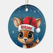 Blitzen Baby Deer, Fawn, Doe, Reindeer 🦌🎄 セラミックオーナメント (左)